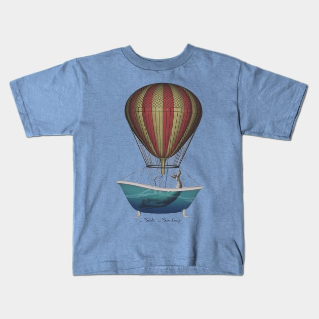 The Whales Seek Sanctuary Kids T-Shirt by GalenValle